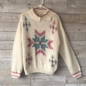 1980s acrylic chunky knit pullover
